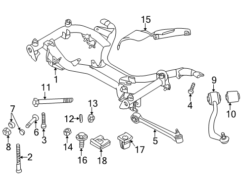 2001 BMW 740iL Front Suspension Components, Lower Control Arm, Ride Control, Stabilizer Bar Hex Bolt With Washer Diagram for 31101093405