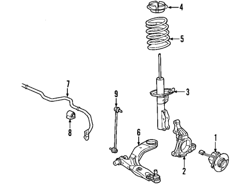 2005 Saturn Ion Front Suspension Components, Lower Control Arm, Stabilizer Bar Bushings Diagram for 15820162