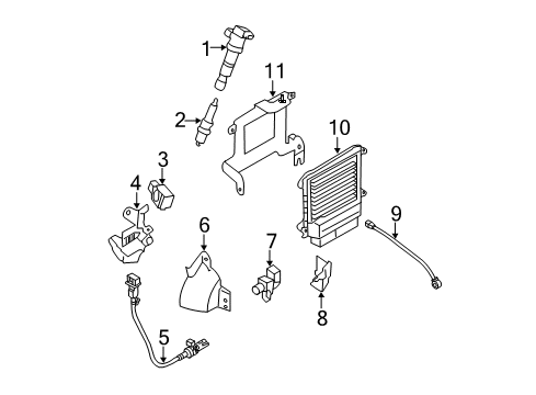 2014 Hyundai Sonata Ignition System Computer Engine Control Module Diagram for 39111-2G664