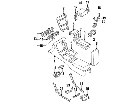 1993 Infiniti J30 Center Console Lock-Console Diagram for 96928-10Y00