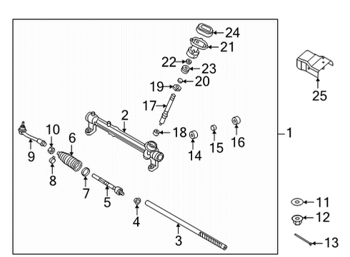 2022 Hyundai Tucson Steering Gear & Linkage ROD ASSY-TIE Diagram for 56540-N9000