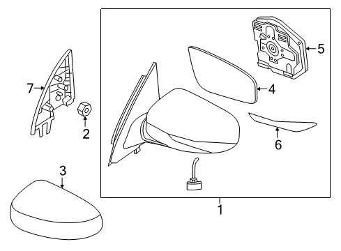 2016 Infiniti QX60 Outside Mirrors Inside Mirror Body Cover, Left Diagram for 96374-9NF1E