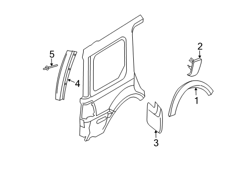 2010 Ford Expedition Exterior Trim - Quarter Panel Applique Diagram for FL1Z-78291A08-AC