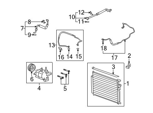 2008 Saturn Vue A/C Condenser, Compressor & Lines Clutch Kit, A/C Diagram for 19130319