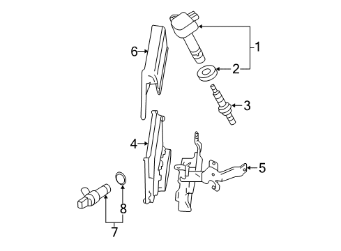 2008 Honda Civic Powertrain Control Seal, Plug Hole Diagram for 30522-RNA-A01