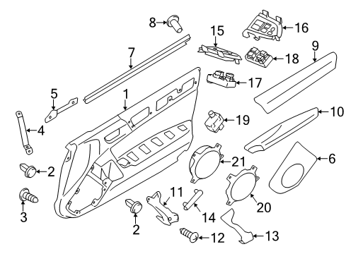 2014 Scion FR-S Interior Trim - Door Switch Bezel Diagram for SU003-04441