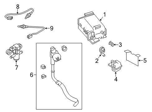 2014 Infiniti Q50 Emission Components CANISTER Assembly EVAPORATION Diagram for 14950-4GB0A