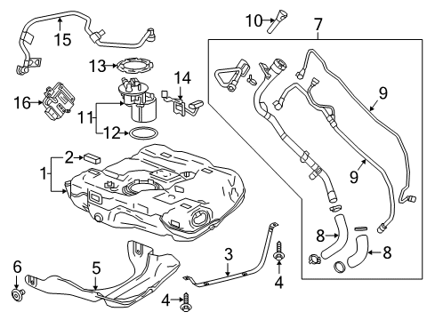 2019 Buick Regal TourX Fuel Supply Tank Strap Diagram for 22935111