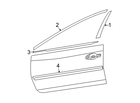 2018 Nissan Altima Exterior Trim - Front Door MOULDING Front Door SASH, Front LH Diagram for 80283-3TA1A