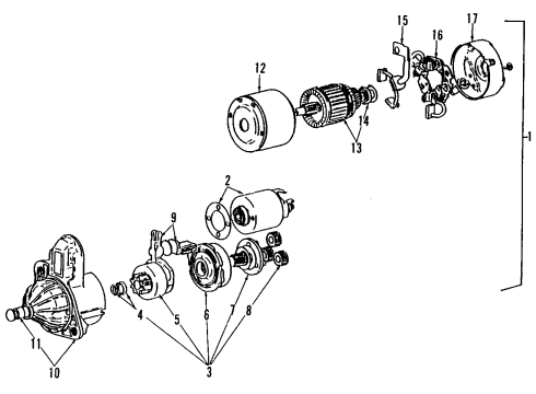 1993 Mitsubishi 3000GT Starter Starter Relay Diagram for MB629081