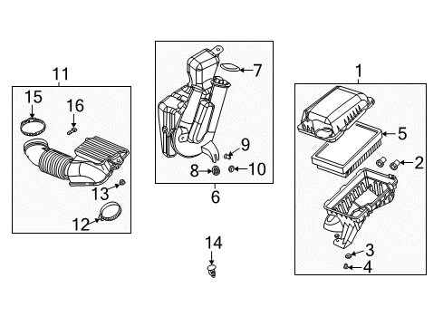 2004 Saturn Ion Filters Cleaner Asm, Air Diagram for 22634591