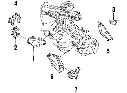 1990 Pontiac LeMans Engine Mounting Bracket, Engine Mount Rear(N00&L73&M40) Diagram for 90250398