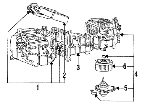 1989 Dodge Colt Blower Motor & Fan Resistor A/HEATER Unit Diagram for MB380200