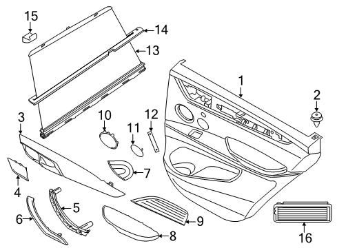 2016 BMW X6 Interior Trim - Rear Door Armrest, Left Diagram for 51417345549