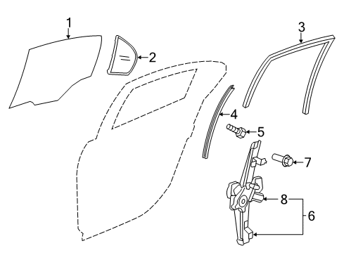 2015 Chevrolet SS Rear Door Run Weatherstrip Diagram for 92256497