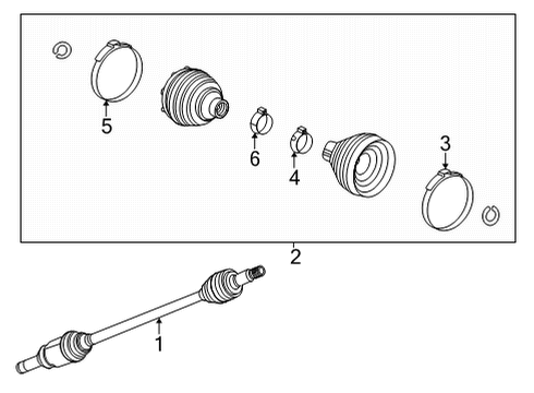 2022 Chevrolet Trailblazer Axle Shaft - Rear Boot Kit Clamp Diagram for 42722009