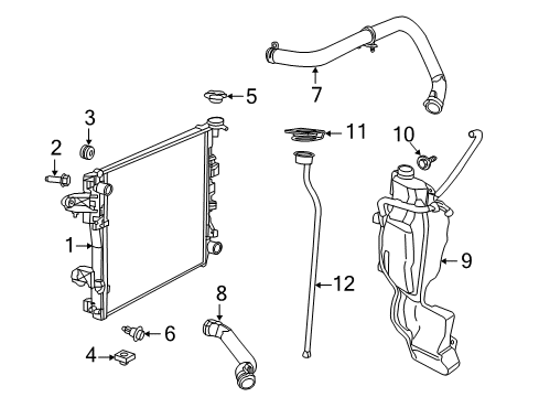 2020 Ram 1500 Classic Radiator & Components Hose-Radiator Inlet Diagram for 68263863AA