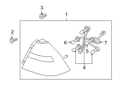 2008 Chevrolet Aveo Bulbs Lamp Asm, Back Up & Tail Diagram for 96650772