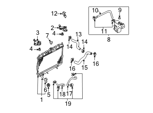 2000 Nissan Sentra Radiator & Components Tank Assy-Reserve Diagram for 21710-6M100