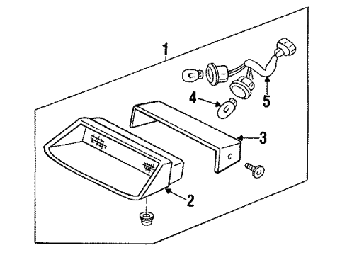 1991 Acura Integra High Mount Lamps Light Assembly, High Mount Stop (Silky Ivory) Diagram for 34270-SK8-A02ZF