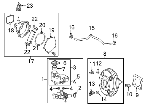 2019 Toyota Camry Hydraulic System Strainer, Brake Master Cylinder Reservoir Diagram for 47299-20060