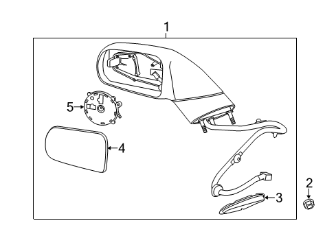 2018 Chevrolet Corvette Mirrors Mirror Outside Diagram for 22961817