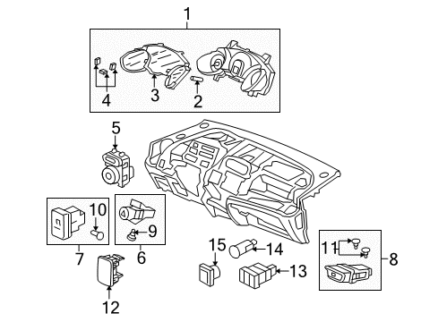 2009 Honda Fit Mirrors Meter Assembly, Combination Diagram for 78100-TK6-A32