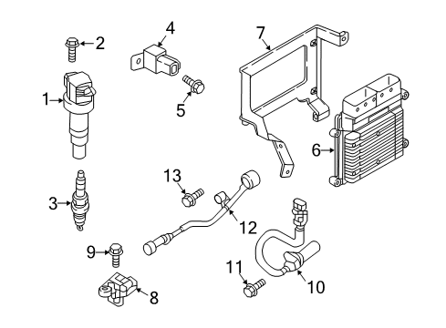 2019 Hyundai Tucson Powertrain Control Ignition Coil Assembly Diagram for 273002E000