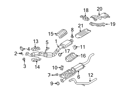 2004 Mercury Mountaineer Exhaust Components Exhaust Heat Shield Diagram for F77Z-5K261-AC