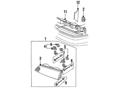 1989 Ford Thunderbird Headlamps Adjust Screw Diagram for F3VY-13032-A