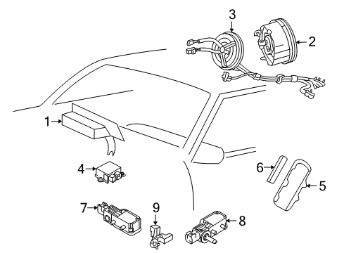 2007 Ford Mustang Air Bag Components Side Impact Bag Bracket Diagram for 5R3Z-63611D78-AA