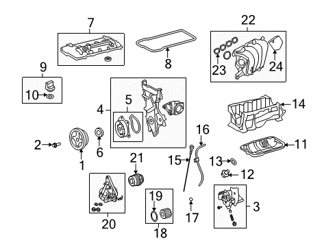 2013 Scion xD Engine Parts, Mounts, Cylinder Head & Valves, Camshaft & Timing, Oil Pan, Oil Pump, Crankshaft & Bearings, Pistons, Rings & Bearings Guide Tube Diagram for 11452-37011