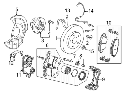 2021 Chevrolet Trailblazer Front Brakes Actuator Bolt Diagram for 13524444