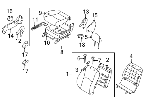 2009 Kia Borrego Power Seats Cushion Assembly-Front Seat Diagram for 882062J350ACL