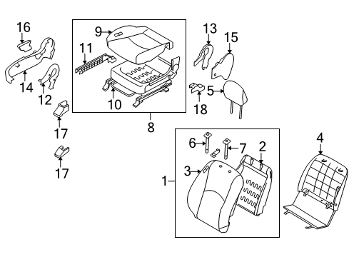 2009 Kia Borrego Power Seats Cushion Assembly-Front Seat Diagram for 882022J350ACR