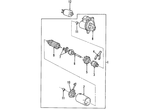 1998 Ford Expedition Starter Starter Diagram for F7UZ-11002-AARM