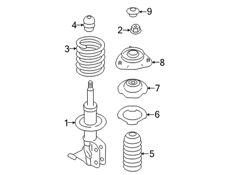 2022 Toyota GR86 Struts & Components - Front Strut Diagram for SU003-09577