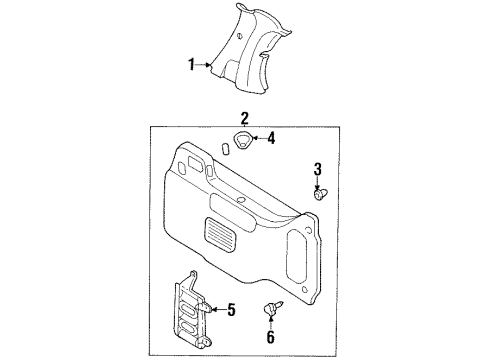 2002 Mercury Villager Interior Trim - Side Panel Cup Holder Diagram for XF5Z1213560BAB