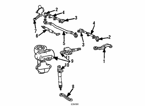 1988 Toyota Pickup P/S Pump & Hoses, Steering Gear & Linkage Valve Assy, Power Steering Control Diagram for 44120-35061