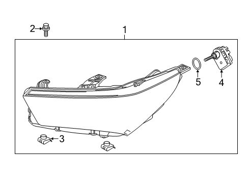 2019 Acura MDX Headlamps Left Headlight Assembly Diagram for 33150-TZ5-A91