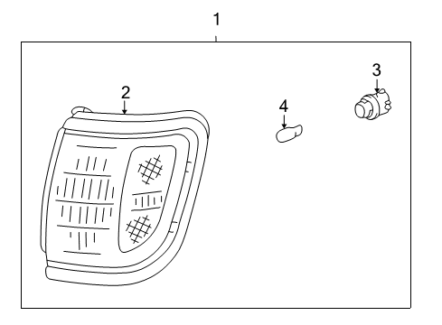 1995 Toyota Tacoma Park & Side Marker Lamps Park/Marker Lamp Diagram for 81610-04030