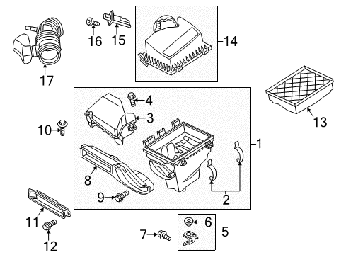 2015 Lincoln MKZ Air Intake Upper Cover Diagram for DP5Z-9661-C