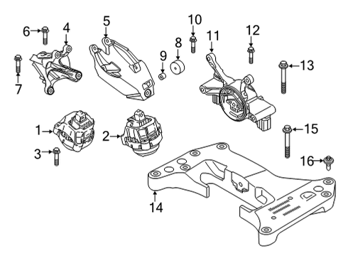 2021 BMW M440i Automatic Transmission Gearbox Cross Member Diagram for 22319485330