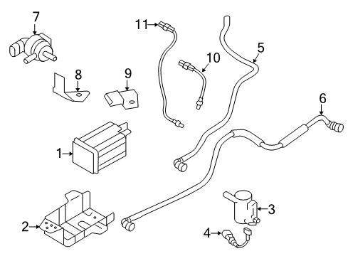 2015 Hyundai Santa Fe Emission Components Protector-Canister Diagram for 31425-B8500