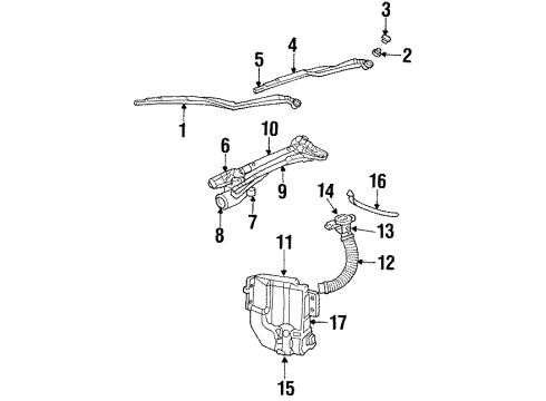 1999 Chrysler LHS Wiper & Washer Components Link W/S-WIPER Arm Diagram for 5011198AA