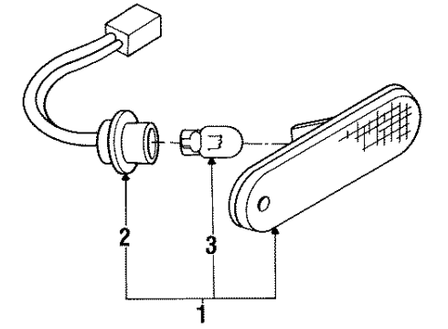 1991 Nissan Sentra Bulbs Lamp Assembly-Side Marker, R Diagram for B6180-65Y00