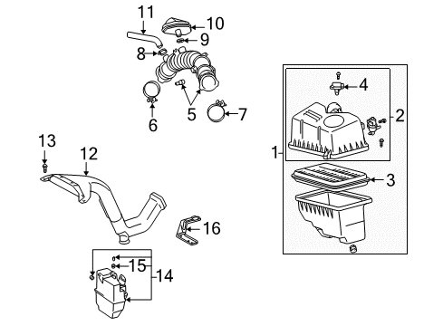 2004 Toyota Camry Powertrain Control Upper Hose Clamp Diagram for 90466-62002