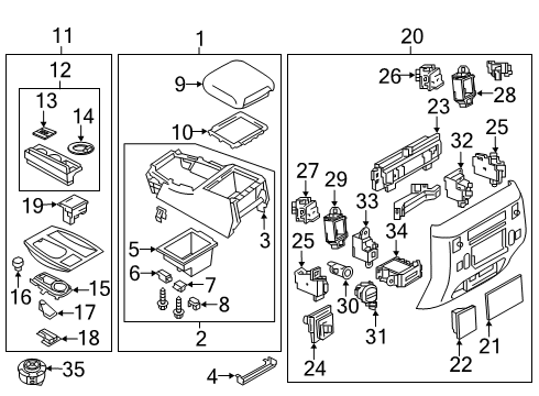 2020 Infiniti QX80 Heated Seats Mask-Switch Hole Diagram for 68492-AX000