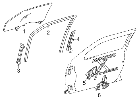 2010 Lexus GS460 Front Door Frame Sub-Assy, Front Door, Front Lower RH Diagram for 67401-30250