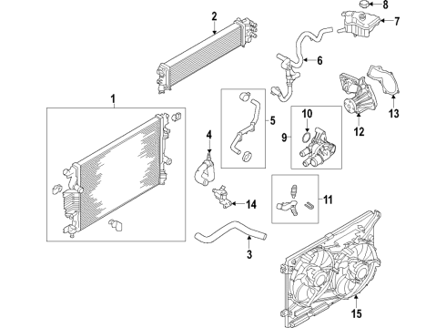 2018 Ford Escape Cooling System, Radiator, Water Pump, Cooling Fan Fan Assembly Diagram for EJ7Z-8C607-G
